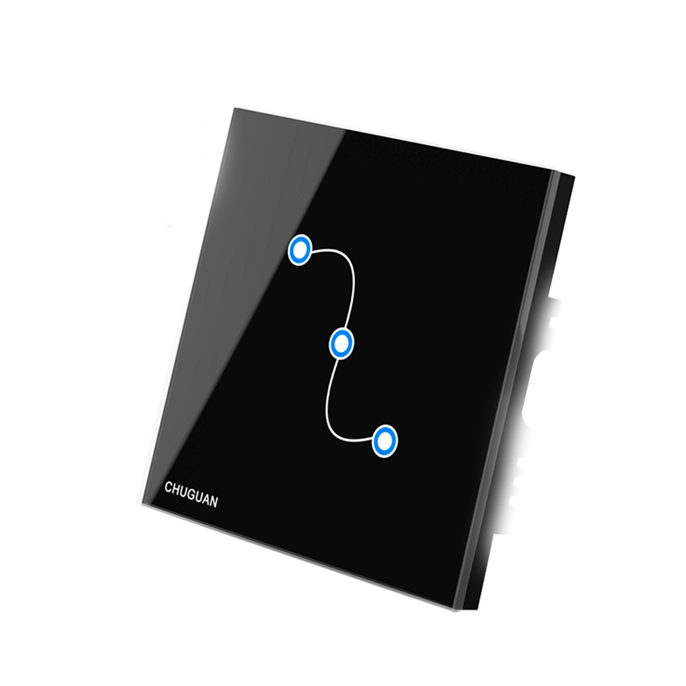 Smart Home EU/UK Touch Switch LED Wall Light Switch 110-240V 3 Gang 3 Way Waterproof Crystal Tempered Glass Panels