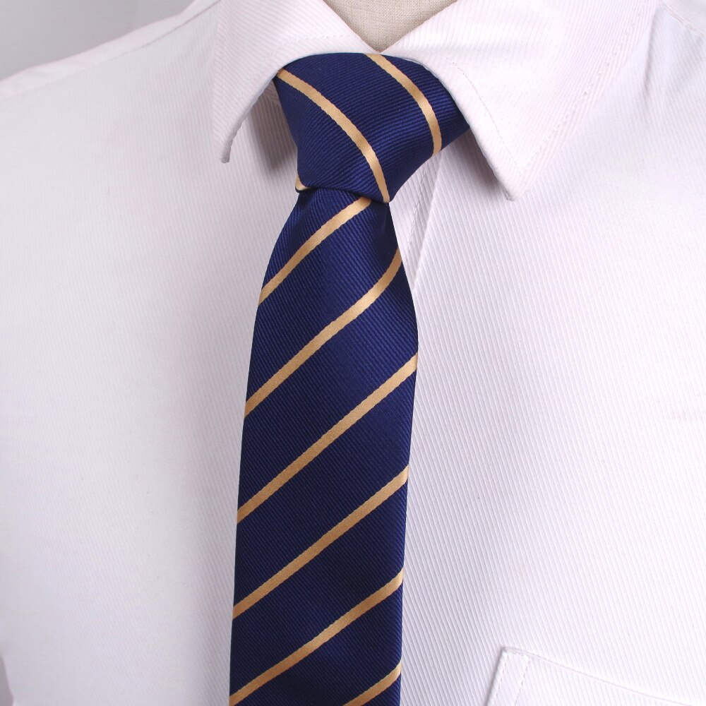 Mens blue striped Ties for Men 6cm Polyester Silk Neckties Casual tie Business Neckwear Corbatas Wedding tie