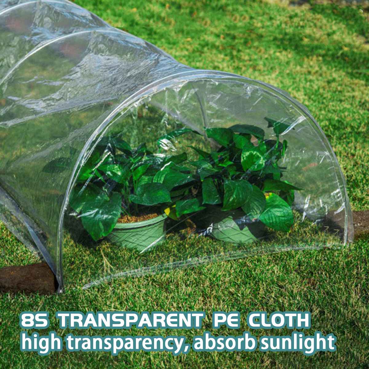 5M Long Tunnel Garden Greenhouse Grow Protect Plants Transparent PE for Garden Plant Shelter Farm Agriculture