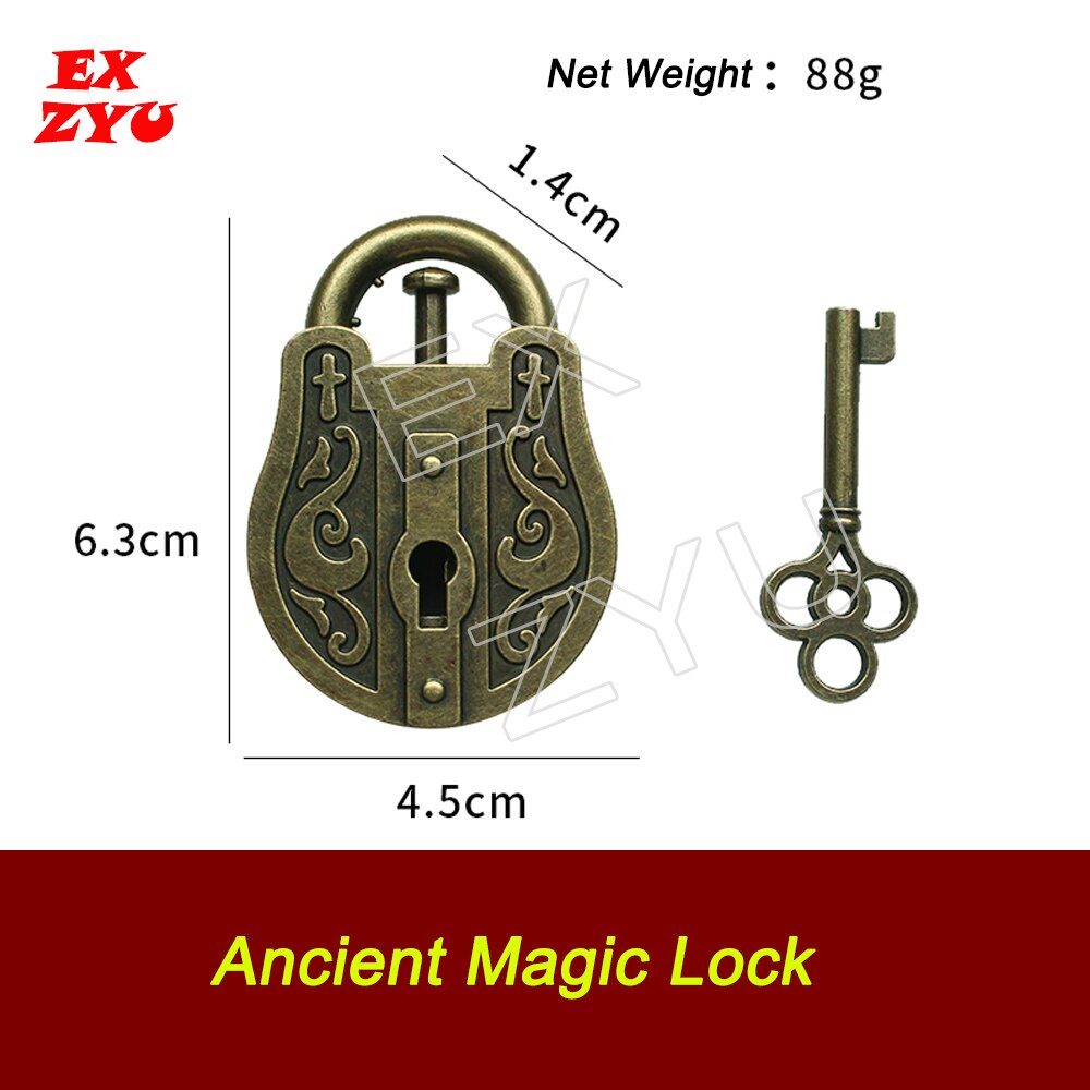 EXZYU Ancient Magic Lock Prop Real Life Escape Room Get the key and try many times to open lock Chamber Room