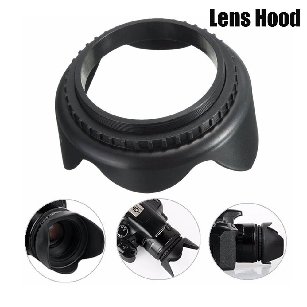 58Mm Lens Kit Uv Filter Protector + Cap + Bloem Hood Cover Voor Nikon Sony Fuji Canon Eos 1300D 1200D 800D 760D 750D 700D Dslr