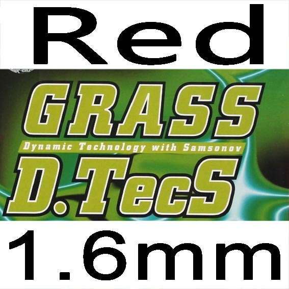 TIBHAR GRASS D.TECS OX sin esponja pips-tenis de mesa de ping pong de goma, de larga defensa: red 1.6mm