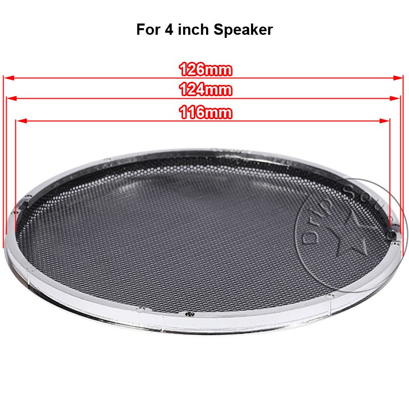 For 1&quot;/2&quot;/3&quot;/4&quot;/5&quot;/6.5&quot;/8&quot; Inch Audio Speaker Conversion Net Cover Decorative Circle Metal Mesh Grille Protection #Black: 2 pieces / For 4 inch Speaker