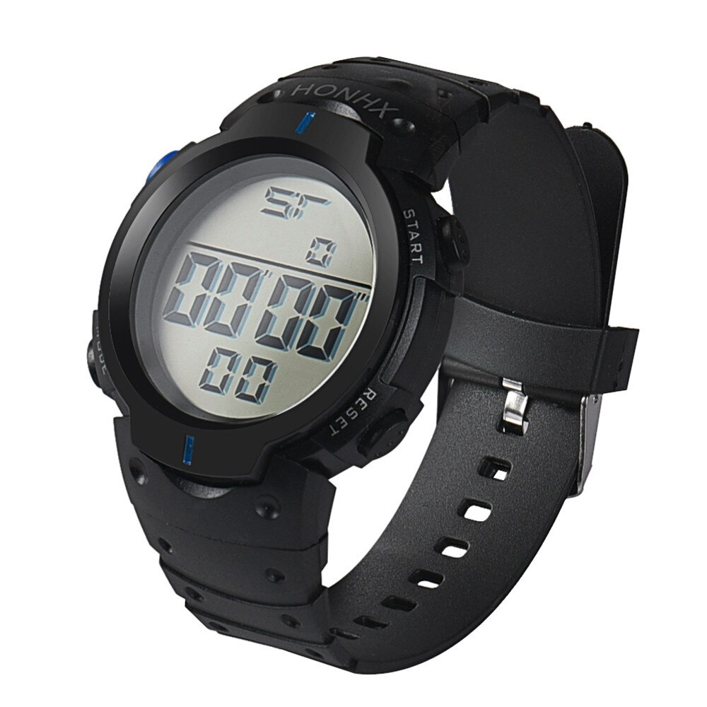 Relojes digitales LCD HONHX para hombre, reloj deportivo resistente al agua para actividades al aire libre, reloj de pulsera de goma, cronómetro de lujo para hombre, reloj de Fecha