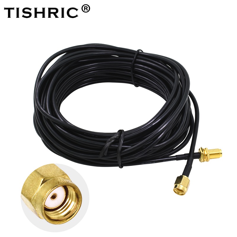 TISHRIC 9M Universal Wifi Antenna Extension Cable Male to Female RG174 RP-SMA Pure Copper Gold Plated Wi-Fi For Router Wlan: Default Title
