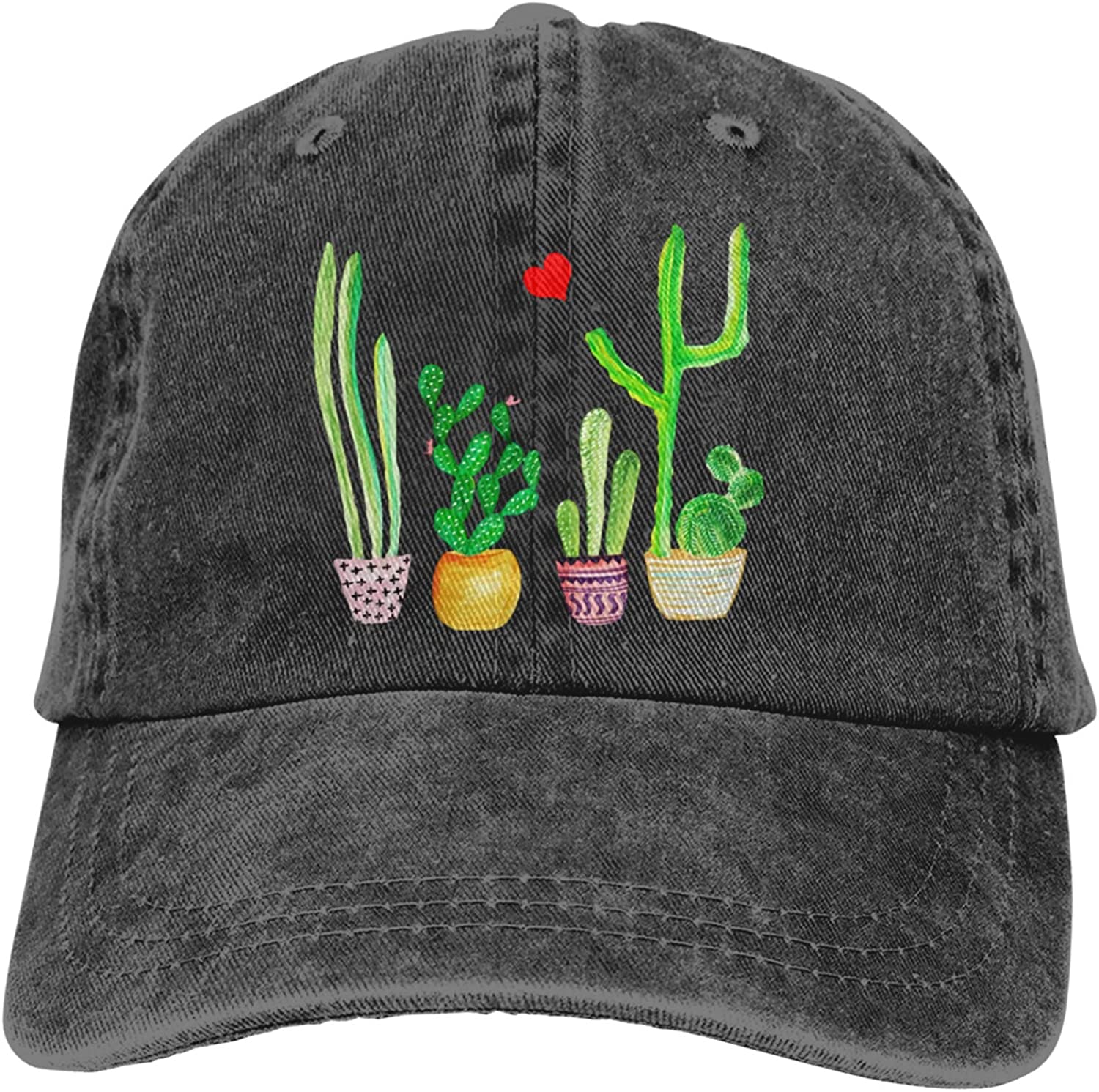 Unisex Truck Baseball Cap,Cacti Cactus Love Artical,Adjustable Cowboy Cap Denim Hat for Women and Men: Default Title