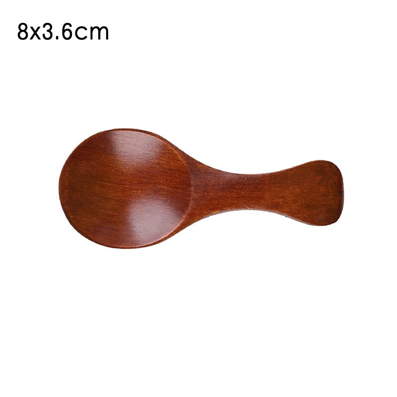 1 st matlagningsredskap kaffe teskedar bestick multifunktion trä stock färg/mörk färg mini socker sked krydda skopa