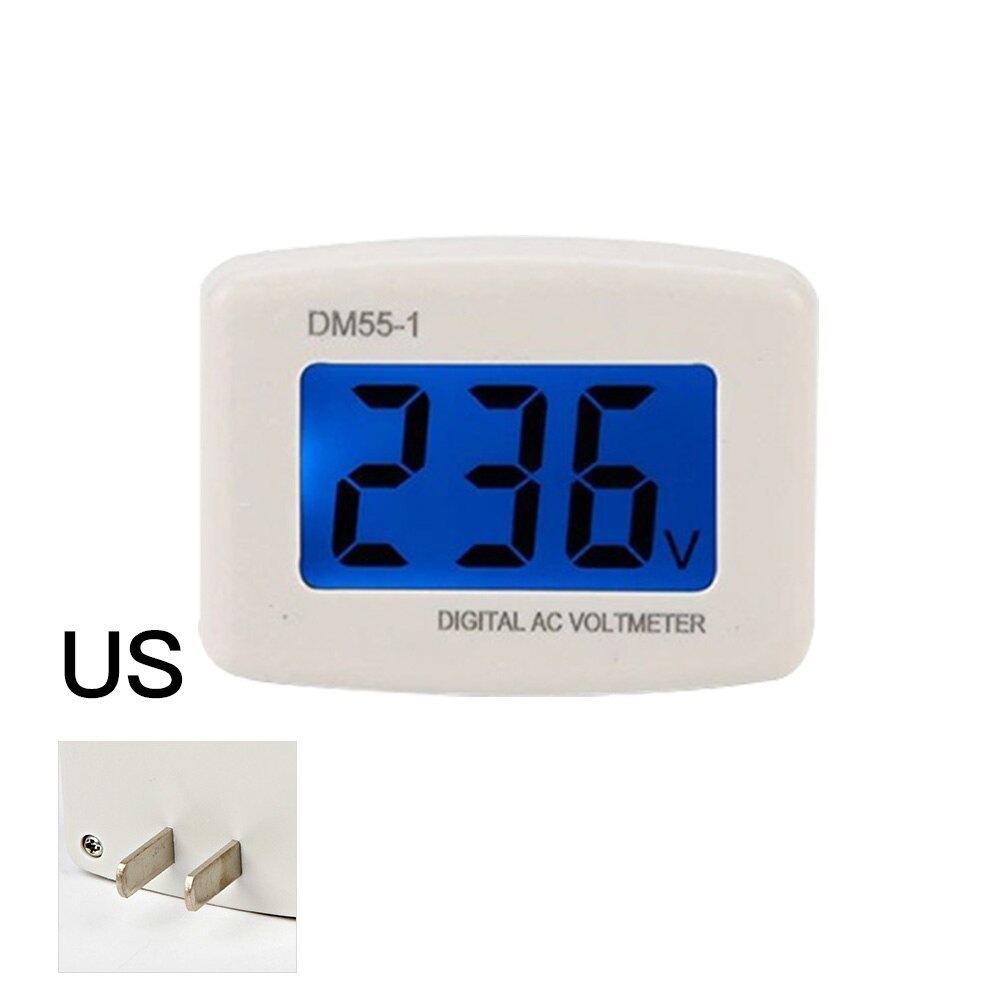 Ac 110V-220V Digitale Voltmeter Eu Us Plug Volt Meter Socket Voltage Tester Lcd Voltage Meter Header DM55-1 Voltage Meten: US