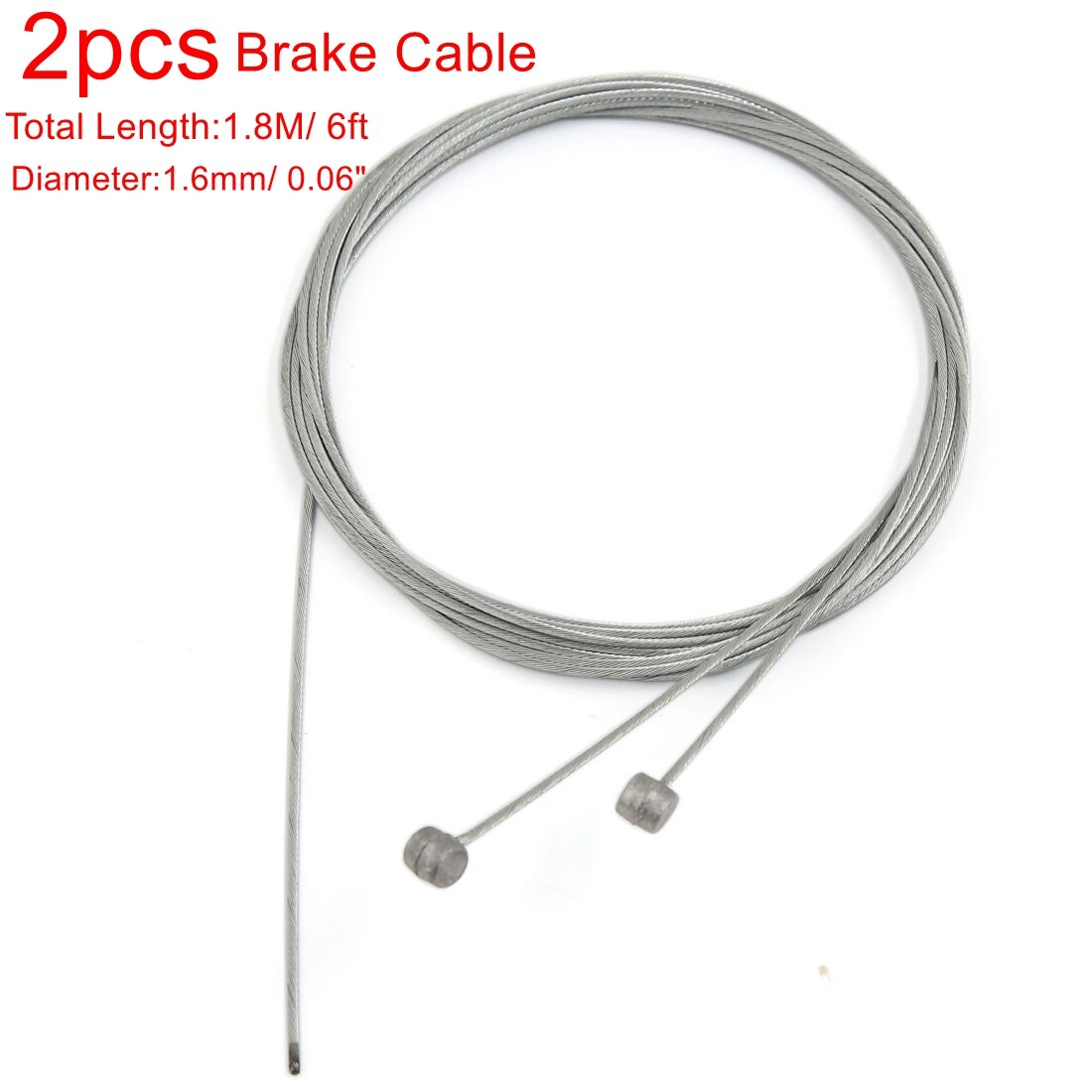 Universal Front Rear Brake Steel Cable Wire 1.8M 2Pcs For Motorcycle Scooter Motorcycle Throttle Cable Clutch Cable Wire: Brake 1.8M