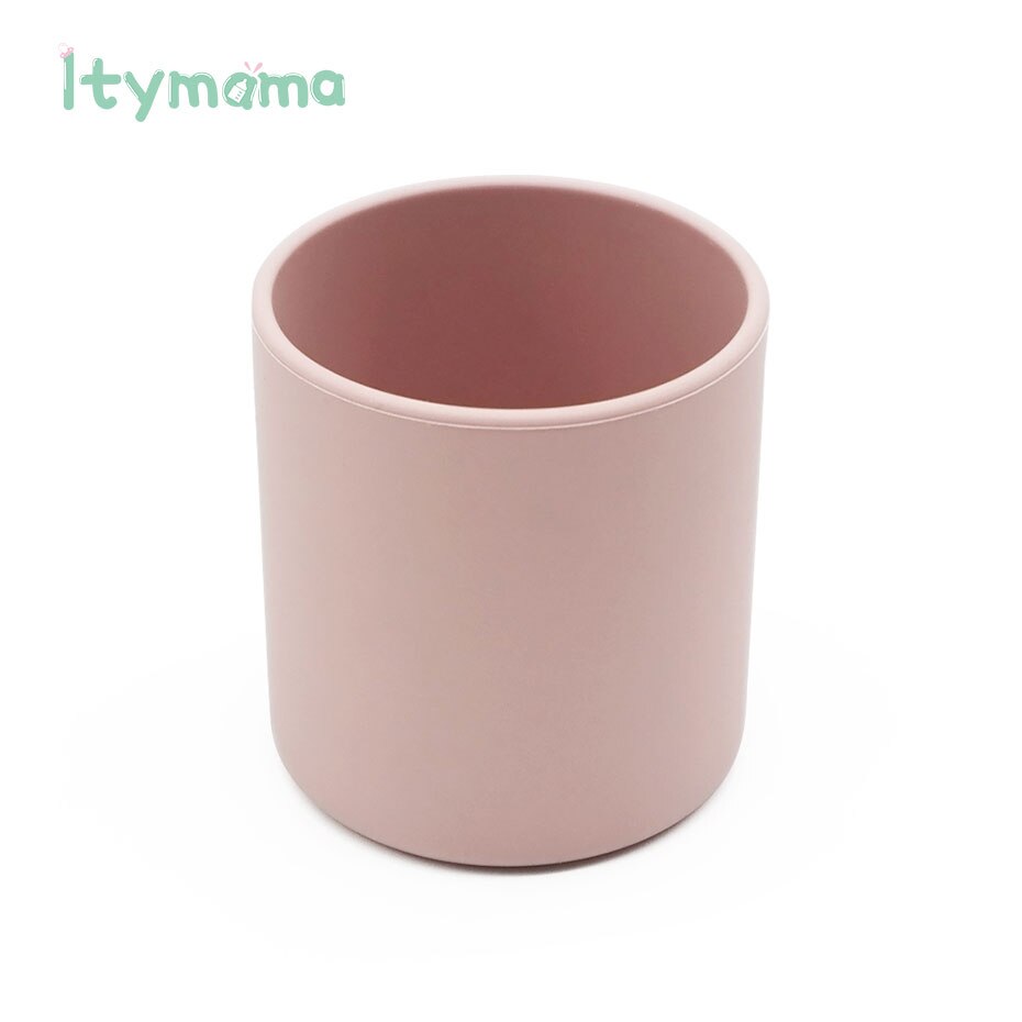 Baby Learn To Drink Cup Drinkware Silicone Cups For Toddlers Kids LeakProof Child Water Cup Bottle Silicone Coloured Portable.: Rose Pink