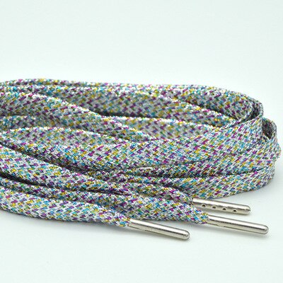 1Pair Flat Shoelaces Silver Metal Head Laces Camping Shoelaces Strings 115cm Metallic Glitter Shiny Gold Shoelace Shoe Lacing: D