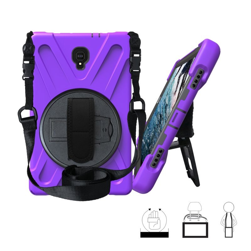 Kotelo samsung galaxy tab  s4: lle 10.5 t830 t835 sm-t830 sm-t835 lapsille lapsille turvallinen vastussuoja rannehihna funda: Violetti