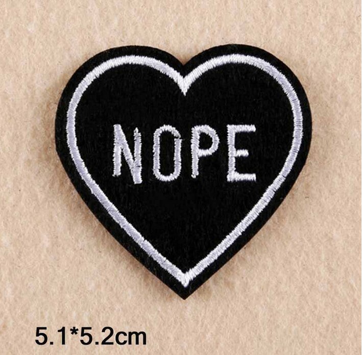 Letters Nope Punk Iron Op Patch Kleding Patch Voor Kleding Jongens Geborduurd Patch Kledingstuk Kleding Accessoires: (H2-1