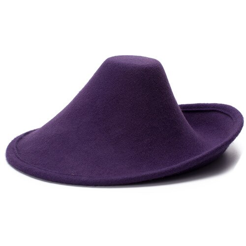 Sombreros de fieltro de lana para mujer, sombrero para la cabeza con Base de cono para el cuerpo, , boda, suministro A264, 100%: Morado