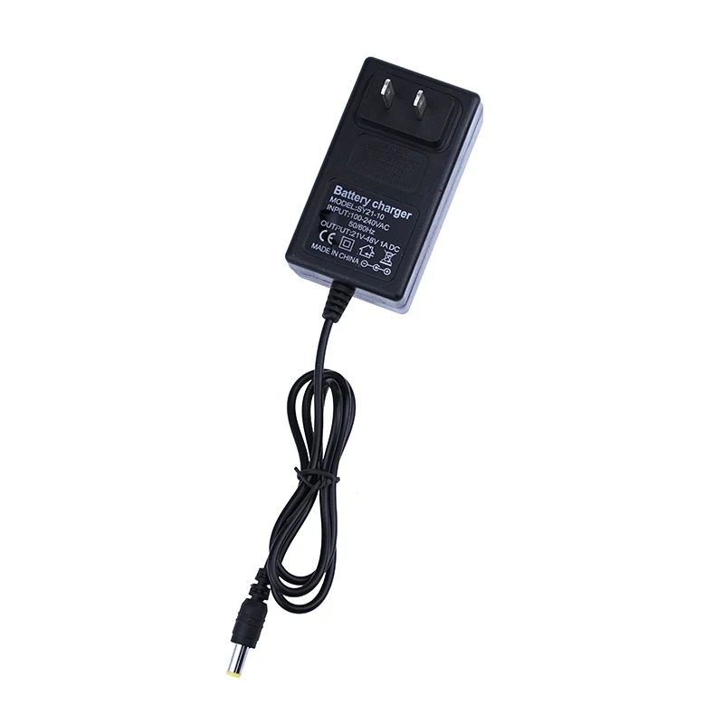 Universele oplader 21V wisselstroomadapter oplader met EU-stekker en US-stekker Geschikt voor lithium-elektrische boormachine/stroomschroevendraaier: Bruin