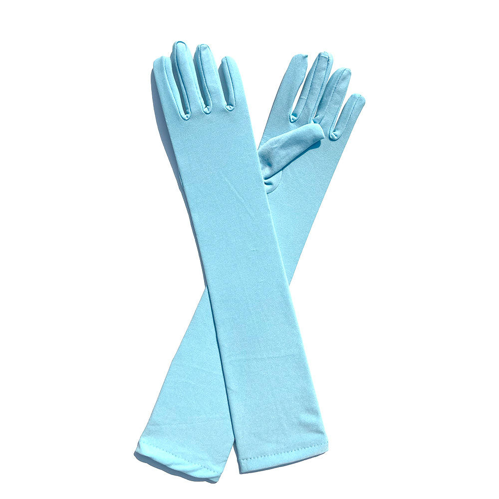 Manoplas para mujer, guantes elásticos de seda de leche para mujer, Festival, , grupo, espectáculo, Bar, baile, guantes de vestir, guantes de 45Cm de largo C013: Gris oscuro
