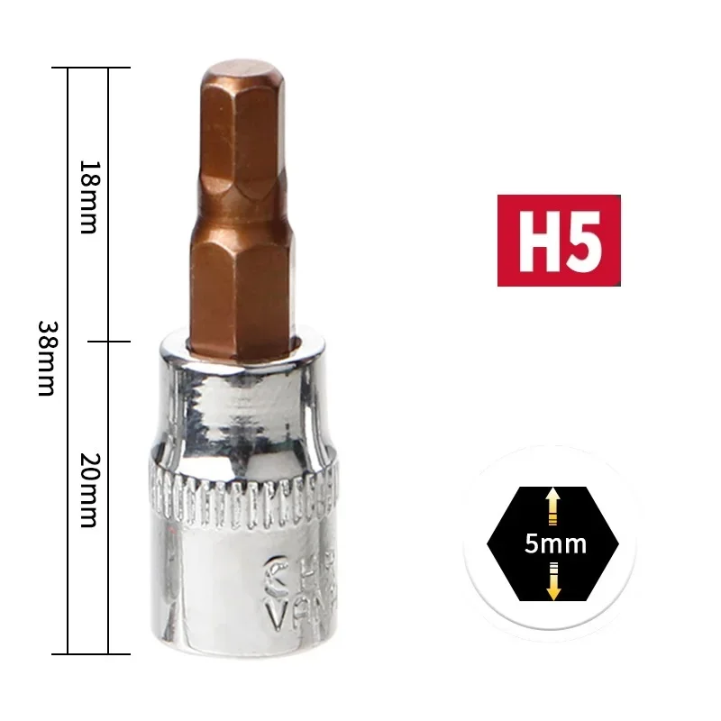 1/4 Inch Drive Hex Socket Bit Set 3mm 4mm 5mm 6mm 7mm 8mm schroevendraaier Bits Voor Inner Hex Socket Handgereedschap H3 H4 H5 H6 H7 H8: Dark Purple