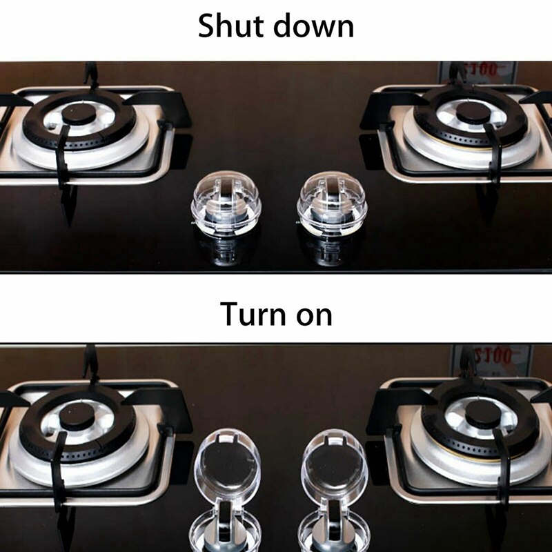 4Pcs Universal Kitchen Stove Knob Covers Protection Locks Clear for Child Safety