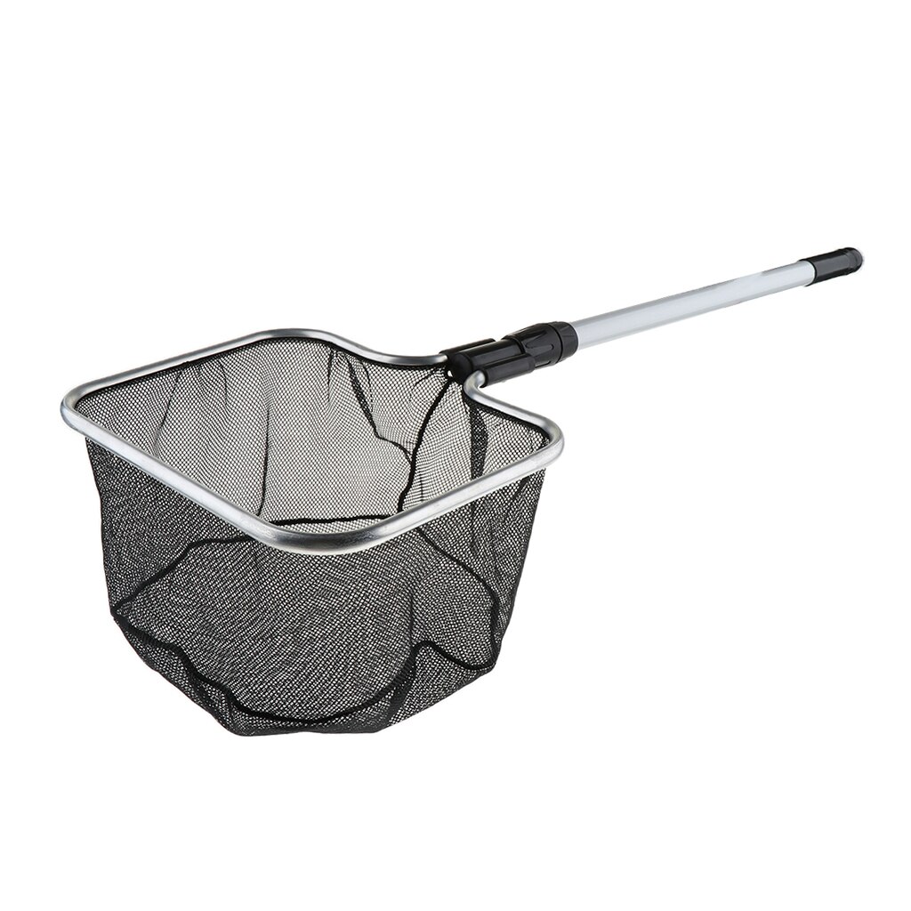 Fish Catch Nets Pond Square Catching Landing Net with Handle Zinc Alloy