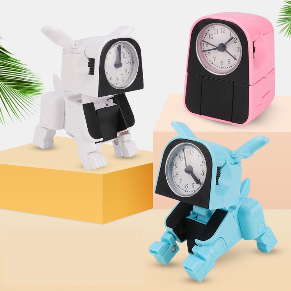 Multifunction Mini Dog Shape Clock Toy Cute Variant Alarm Clock Robot Toys Early Education For kids Baby Cute Puppy Walking Toy