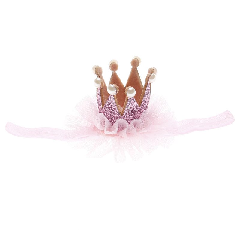 Accessoires de cheveux en dentelle pour bébés filles, couronne florale, perle pour -né, d&#39;anniversaire pour enfants: 5qianfen