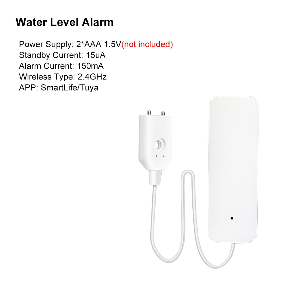 WIFI Water Leak Sensor Water Leakage Intrusion Detector Alert Water Level Overflow Alarm Tuya Smart Life App Remote Control: battery not included