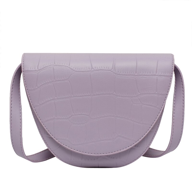 Crossbody tassen voor dames leren schoudertas klep messenger bag effen kleur dames portemonnee vintage zadeltas: Paarse schoudertas
