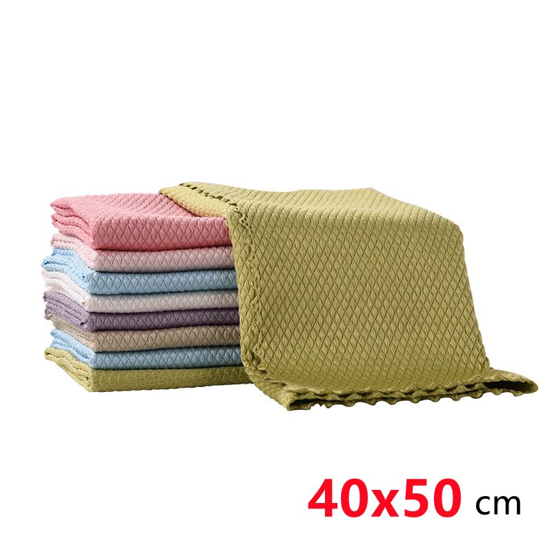 1/2/3/5/10 Pcs Haushalt Reinigung Tuch Effiziente Mikrofaser Anti-fett Lappen für Glas Gericht saubere Küche Reinigung Handtuch: 40 x 50 cm / 3 pcs