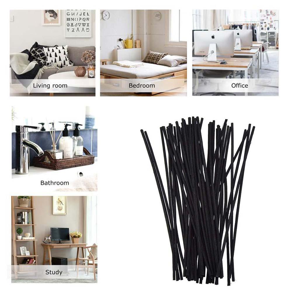 50/100 Pcs Zwart Rotan Reed Diffuser Sticks Vervanging Fiber Essentiële Olie 20Cm 3Mm