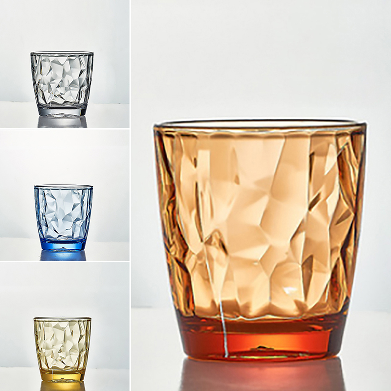 300ml Transparent Cups Acrylic Tumbler Plastic Beverage Juice Ice Tea Drinking Cups Reusable Unbreakable Glassware Kids