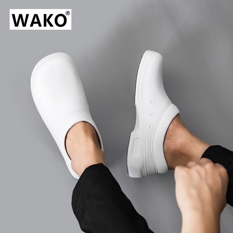 white kitchen shose men slip on waterproof EAV rainboots anti slip 2022 couple waterproof water shoes for men
