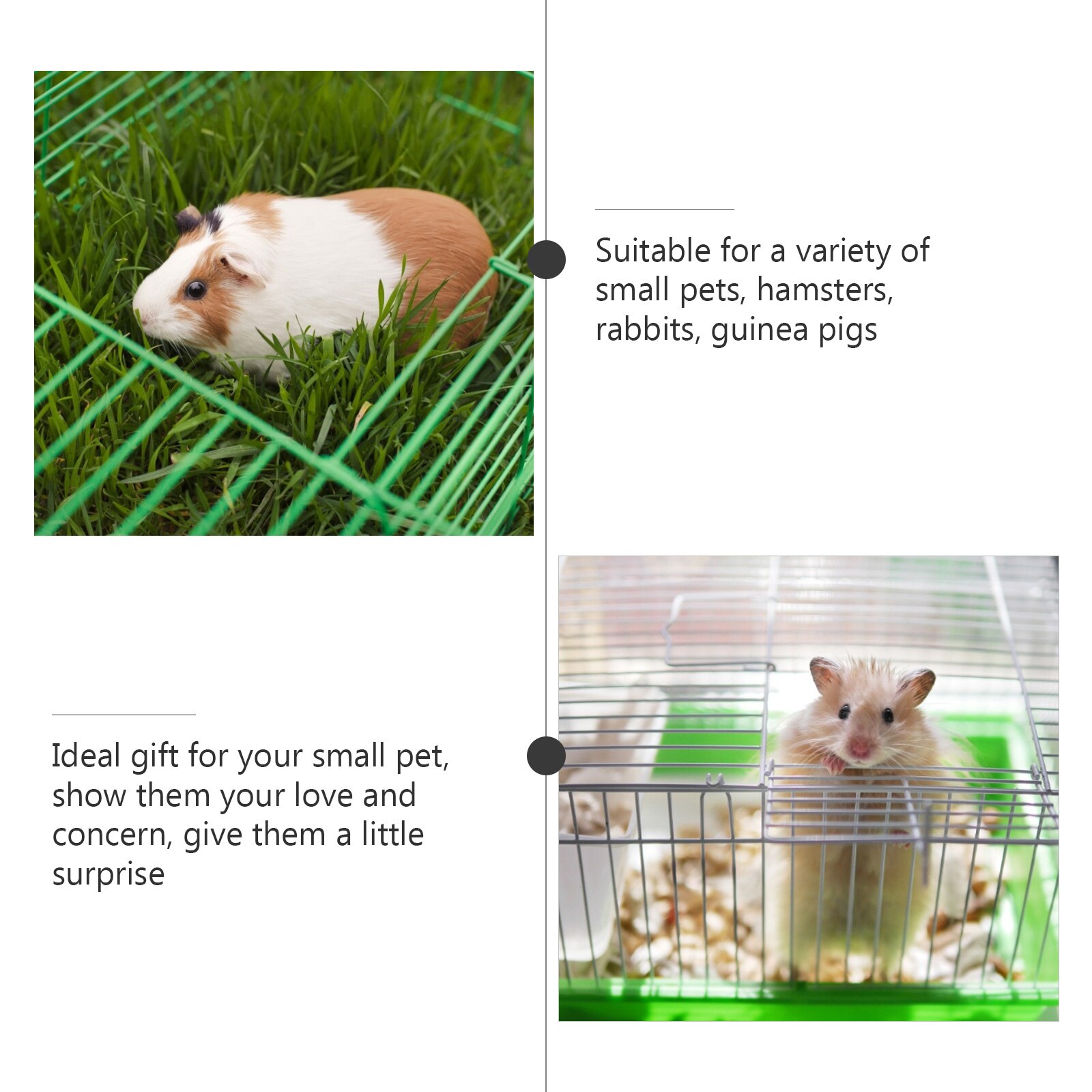 Small Pet Hamster Rabbit Rat Portable Carrier Cage with Handle Exercise Wheel