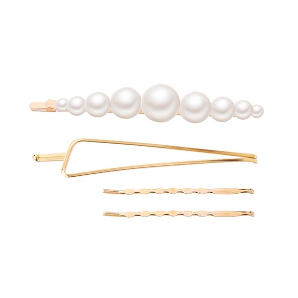 Ifmia 3 Stks/set Pearl Metal Haar Clip Haarband Kam Pin Barrette Haarspeld Hoofdtooi Accessoires Beauty Styling Gereedschap: IF1100001-2