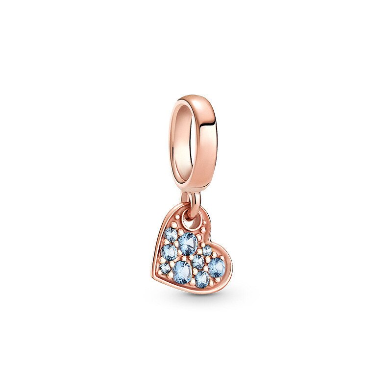 S925 Momente Kleine Pavé O-förmigen Charme Anhänger, exquisite Und Hohe Schmuck Für Frauen Als Fit Original Armband: PD791