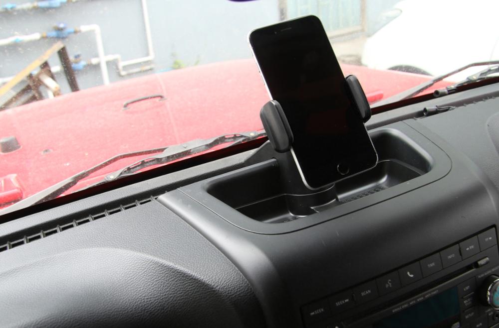 for Jeep Wrangler JK JKU Phone Holder Stand GPS Mount Bracket Storage Box Tray Organizer ABS Black Car Accessories