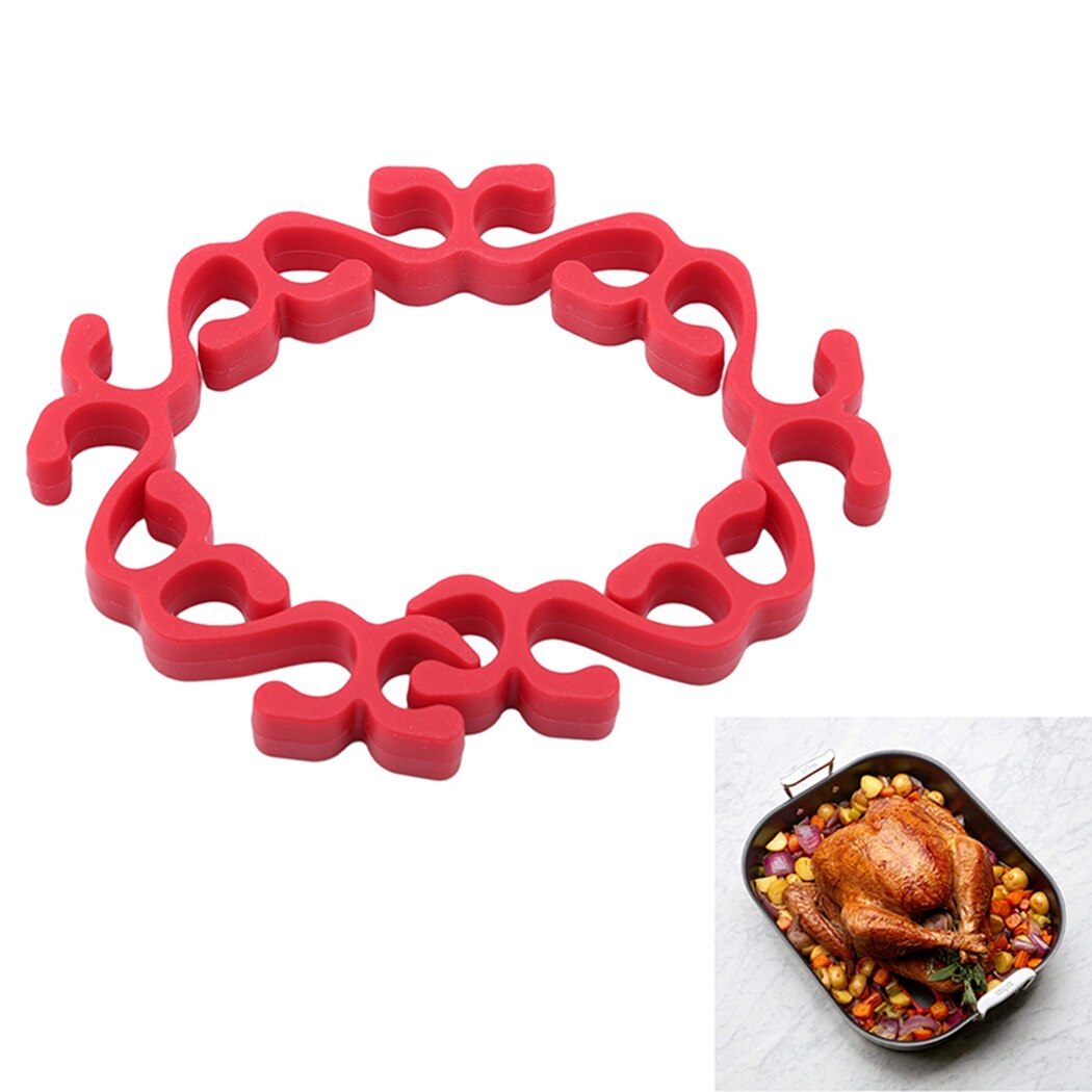 Roasting Rack Heat-resistant Flexible Silicone Baking Rack Nonstick Metal Cake Cooling Rack Stand Cooler Holder Baking Tools