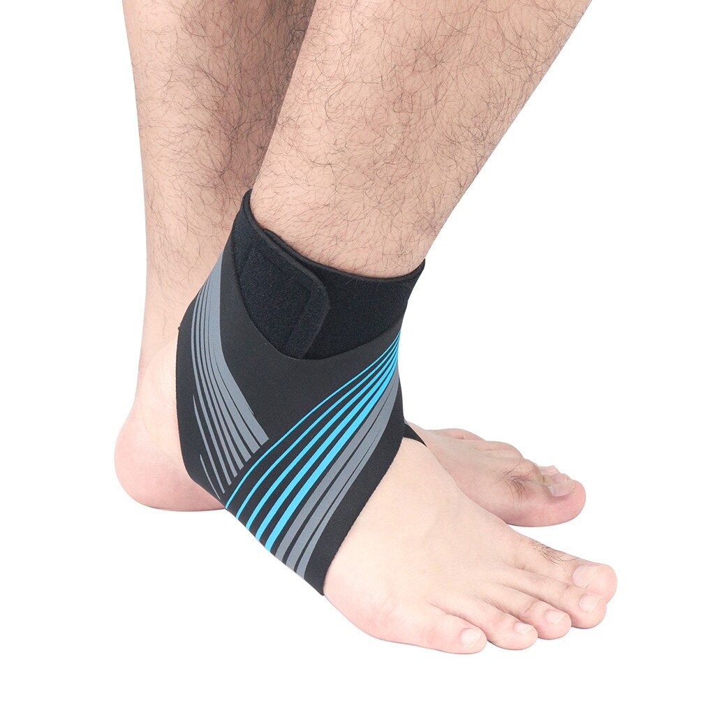 Elastic Bandage Support Ankle Protector For Sport Gym Ankle Brace With Strap Belt achilles tendon retainer Foot Guard #D: Blue / M