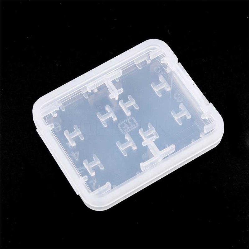 10PCS 8 Slots Micro SD TF MS Geheugenkaart Opslag Houder Box Protector Wit Plastic Case voor TF card SD MMC/MSPD/MS