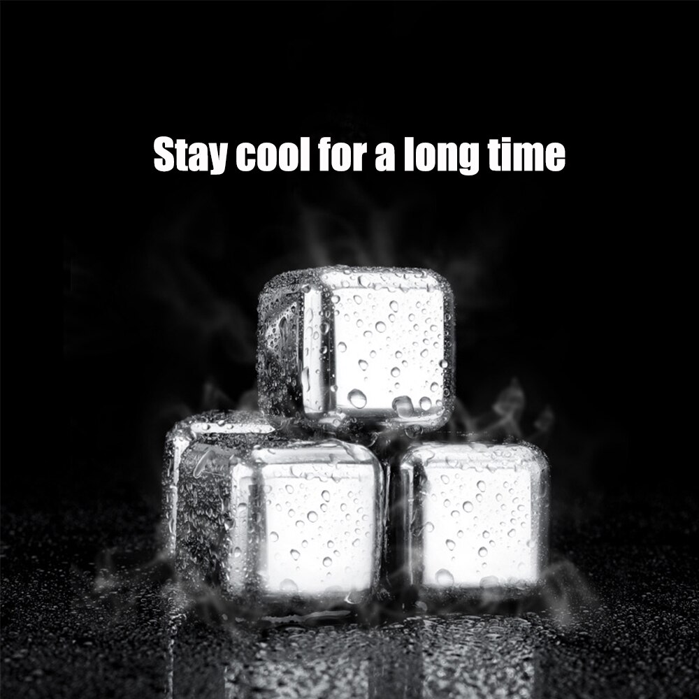 Stainless Steel Ice Cubes Reusable Chilling Stones For Whiskey Wine Dutch Coffee Cooler Tools