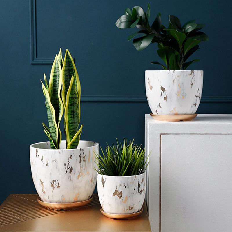 1pc blomkrukor keramik blomkruka marmorering blomkruka växtkruka behållare trädgårdsskötsel för hemmakontor  (21 x 21 x 19cm)