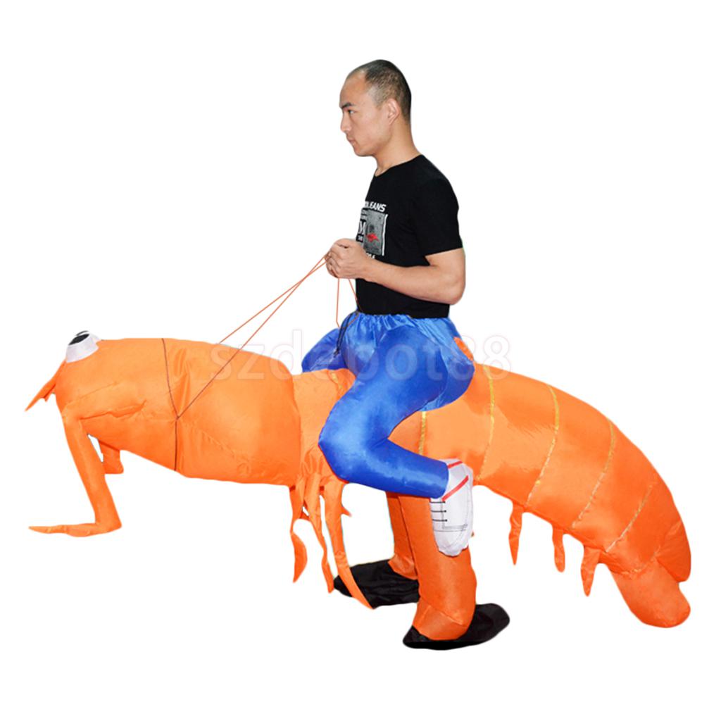 Nouvelle offre spéciale gonflable homard Costume grand drôle mante crevette cavalier Halloween noël déguisement faveurs