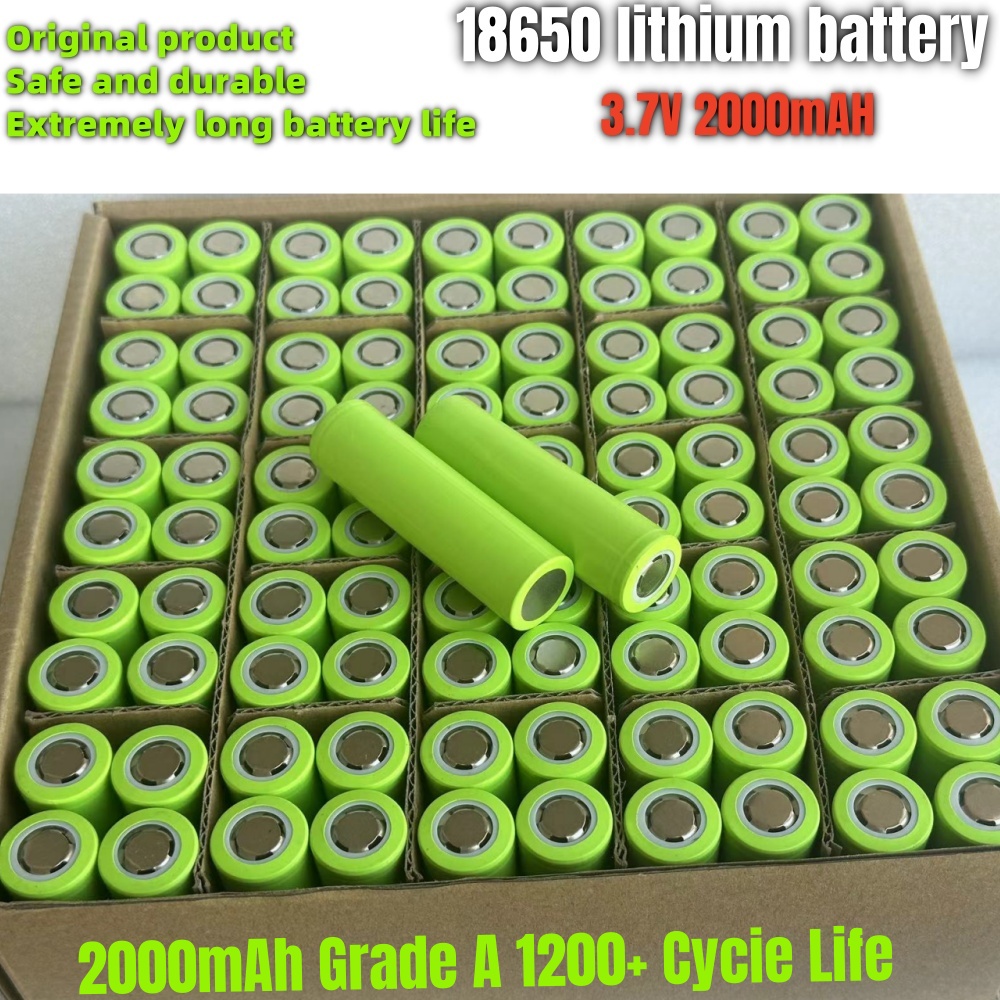 Original 18650 3,7 v 2000mAh batería de litio recargable linterna batería 100% capacidad real 2000mAH 1-50 Uds