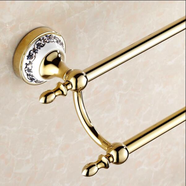 de porcelana azul y blanca cromada de cerámica (60 cm), toallero individual, toallero, toallero, accesorios de baño 7015