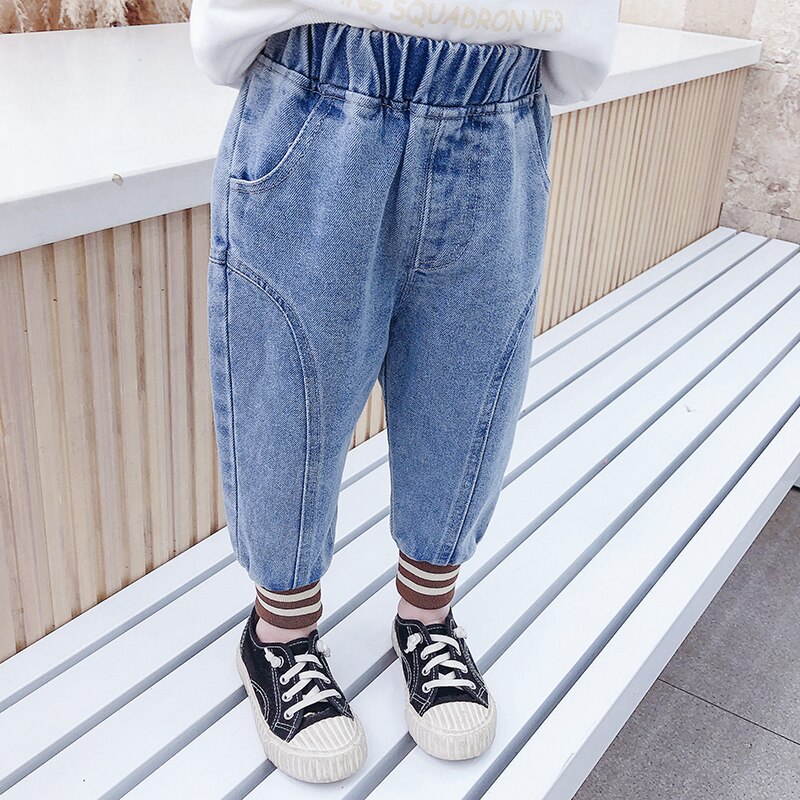 Pantalones vaqueros para niños, ropa de verano Unisex para chico, pantalones vaqueros para niñas, pantalones vaqueros sólidos para adolescentes, pantalones vaqueros casuales para niñas