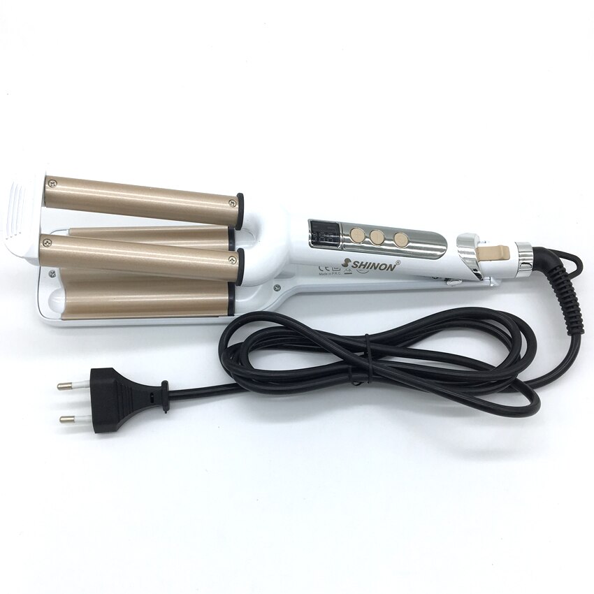 3 vaten lcd-schermrollen keramische drievoudige krultang haargolfijzer krullen diepe golven krultang haarpermanent