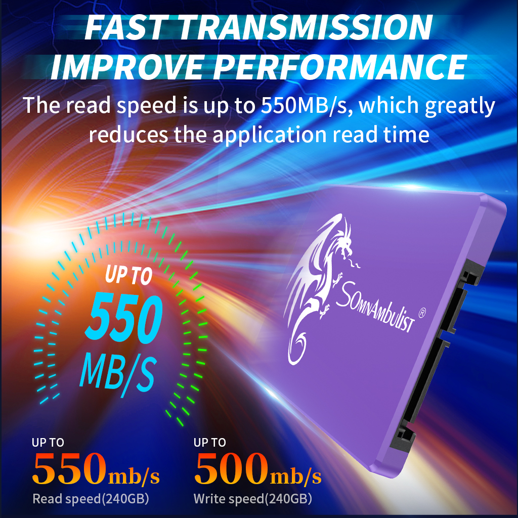Disco rigido incorporato da 120GB/240GB/480GB/960GB/2TB, unità a stato solido da 2.5 pollici, adatta per computer desktop e notebook