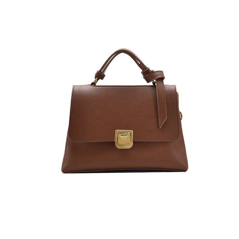 PU Leather Solid Color Tote Bags for Womens Casual Handbags and Purses Concise Crossbody Sac A Main: Brown