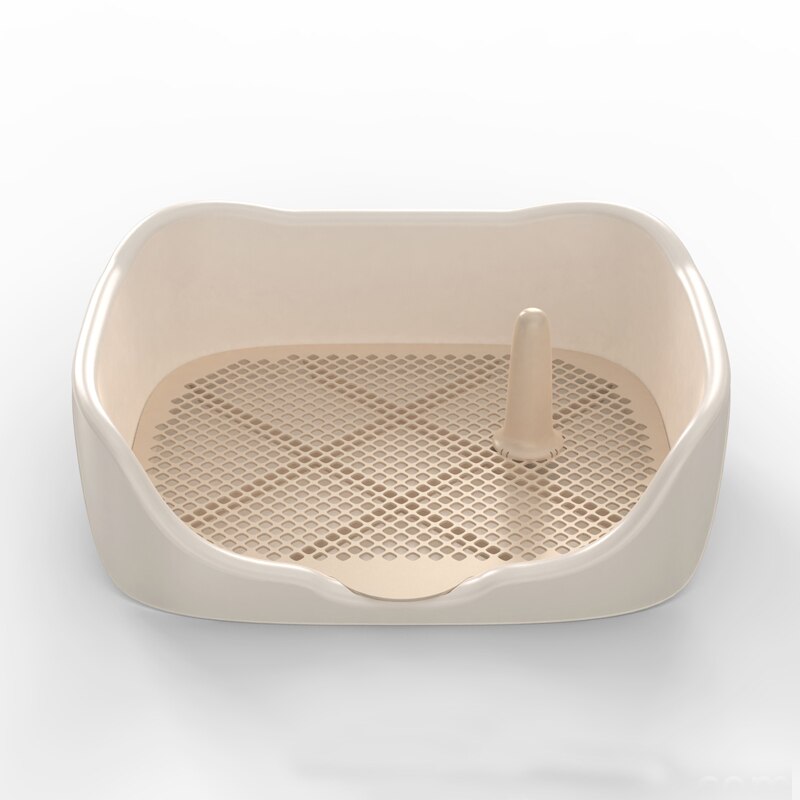 Toilette Portable en plastique Double couche pour chien, tapis d'entraînement pour chiot chat, toilette pour petit Animal, nettoyage des animaux domestiques, fournitures d'intérieur: WHITE / S