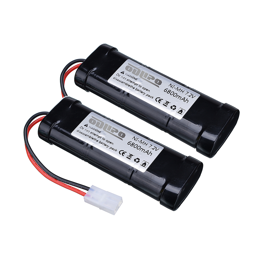 Batería Ni-MH SC de 7,2 V y 6800mAh, juego de cargador para juguetes RC, tanque, coche, avión, helicóptero, con conectores Tamiya, batería de 7,2 v: Beige
