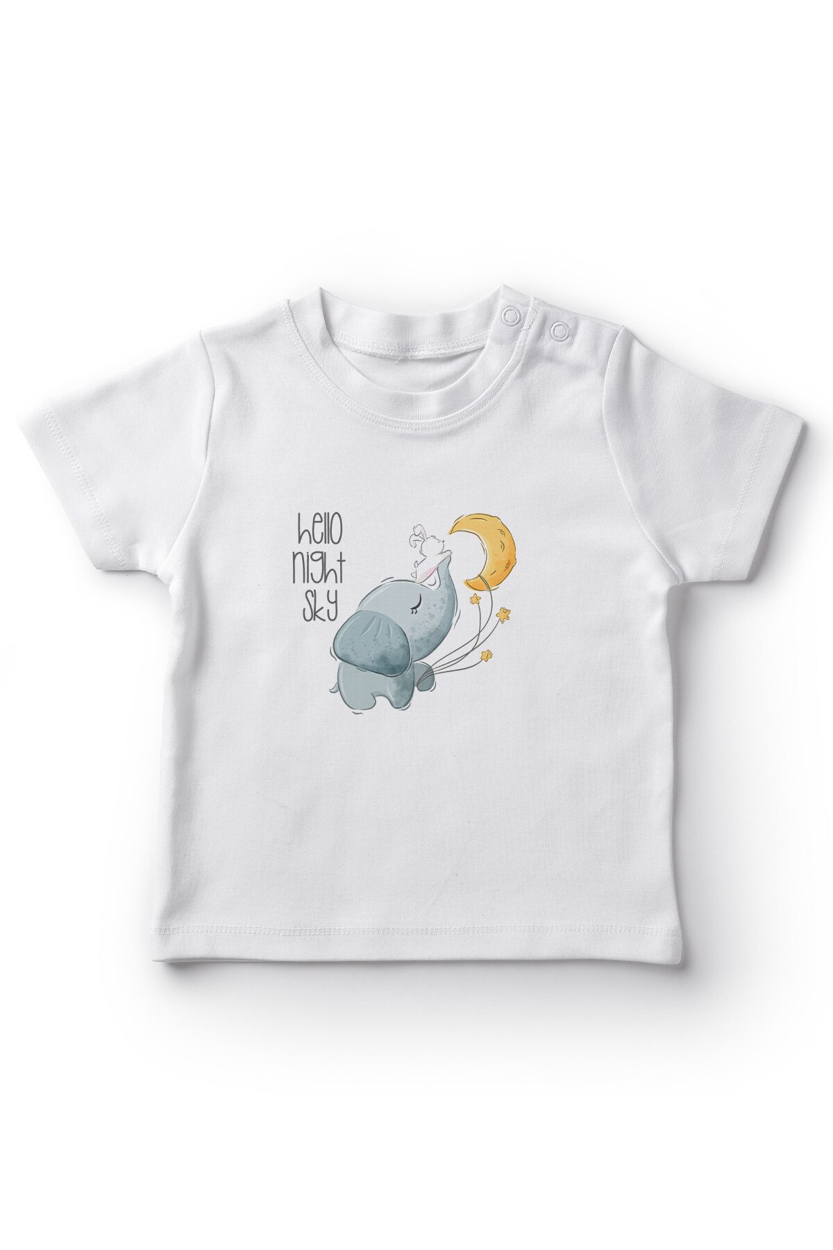 Angemiel Baby Aya Extending Elephant and Rabbit Baby Boy T-Shirt White